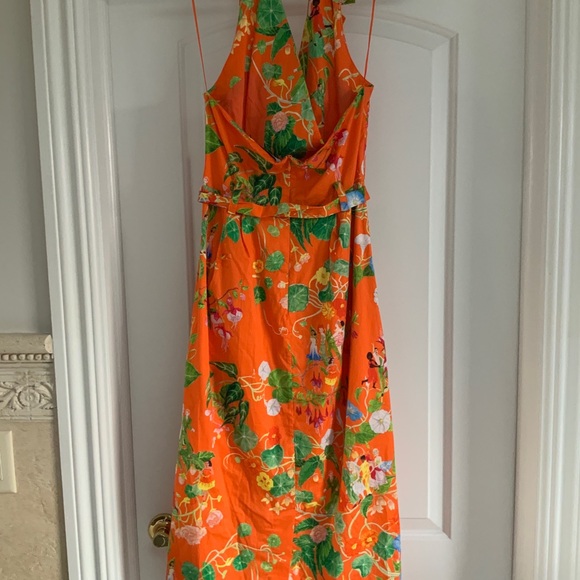 Rachel Antonoff Orange Floral Halter Dress - Picture 7 of 8